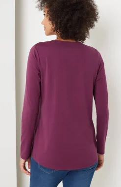 Pure Jill Long-Sleeve Shirttail Tee