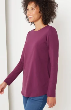 Pure Jill Long-Sleeve Shirttail Tee