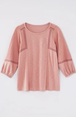 Pure Jill Mixed-Media Knit Top