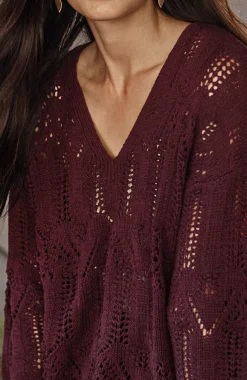 Pure Jill Open-Textured V-Neck Sweater