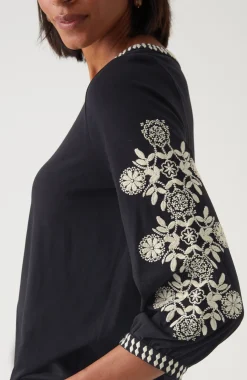 Pure Jill Organically Grown Cotton Embroidered Top