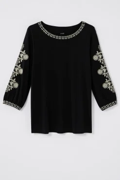 Pure Jill Organically Grown Cotton Embroidered Top