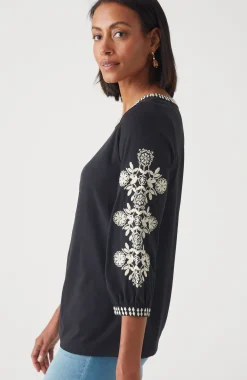 Pure Jill Organically Grown Cotton Embroidered Top