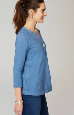 Pure Jill Organically Grown Cotton Buttoned Top