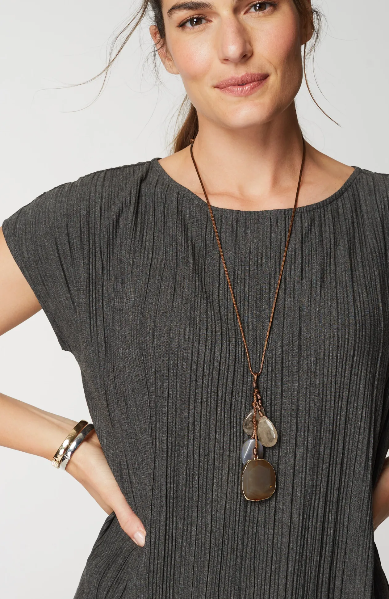 Pure Jill Pleated Knit Dress