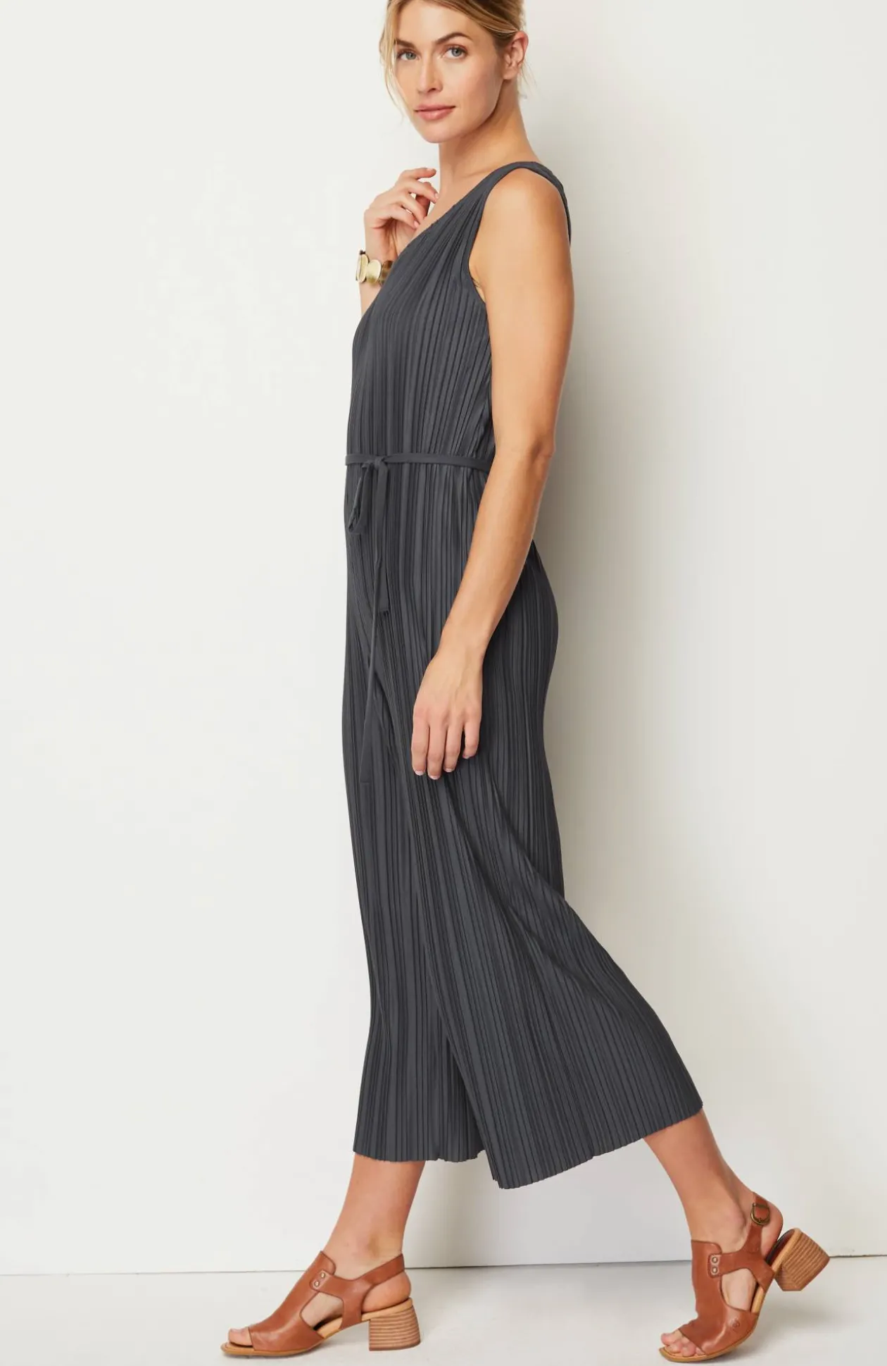 Pure Jill Pleated Knit Jumpsuit
