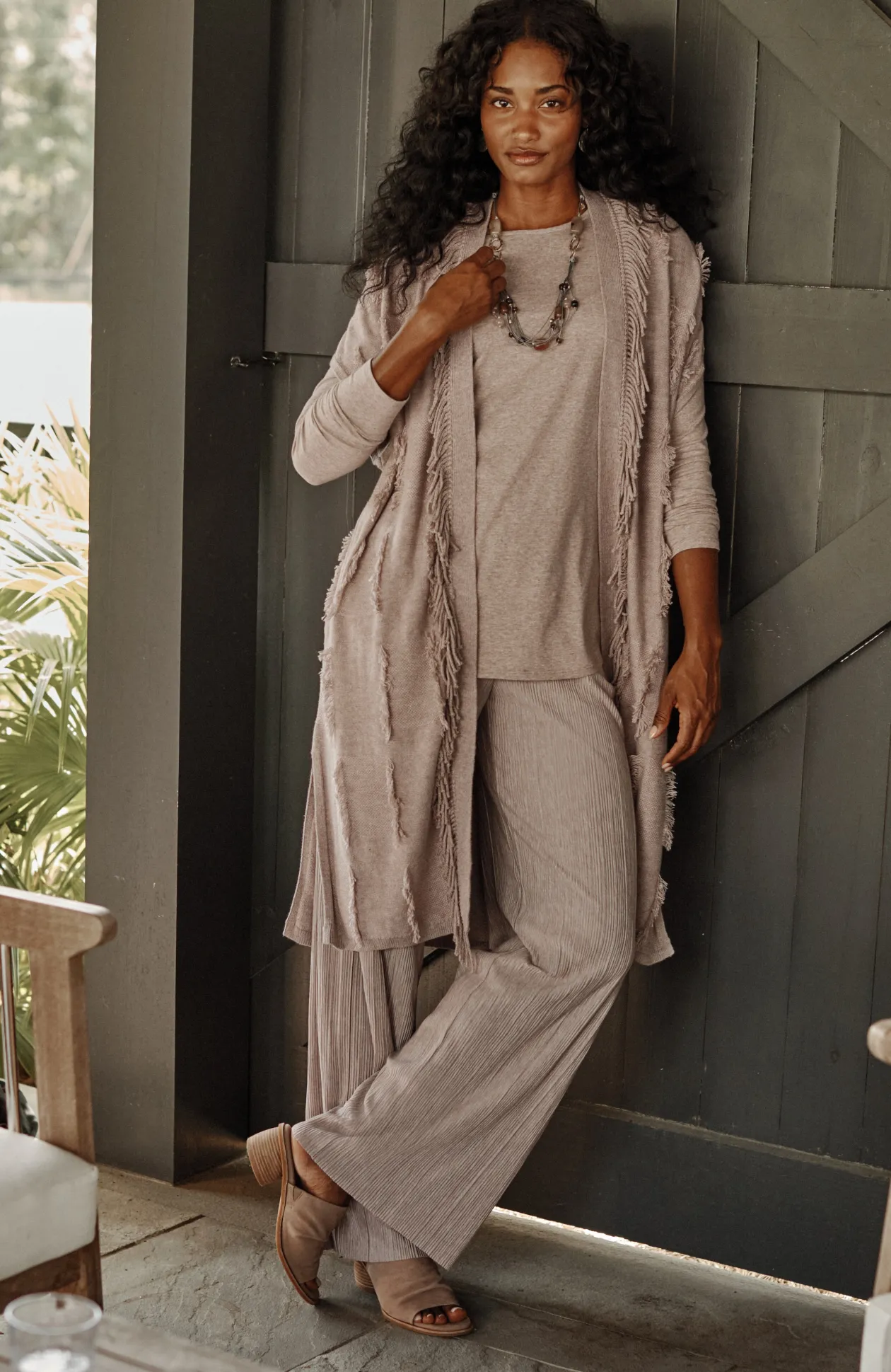Pure Jill Pleated Wide-Leg Pants