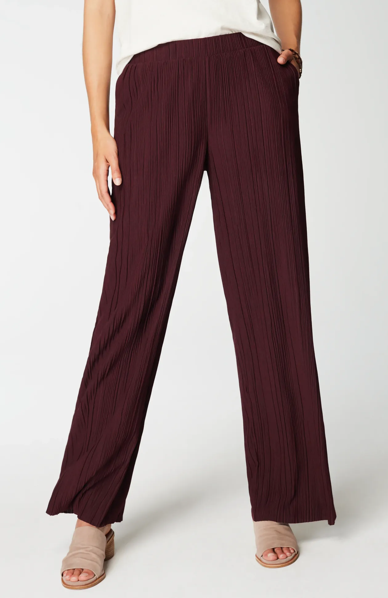 Pure Jill Pleated Wide-Leg Pants