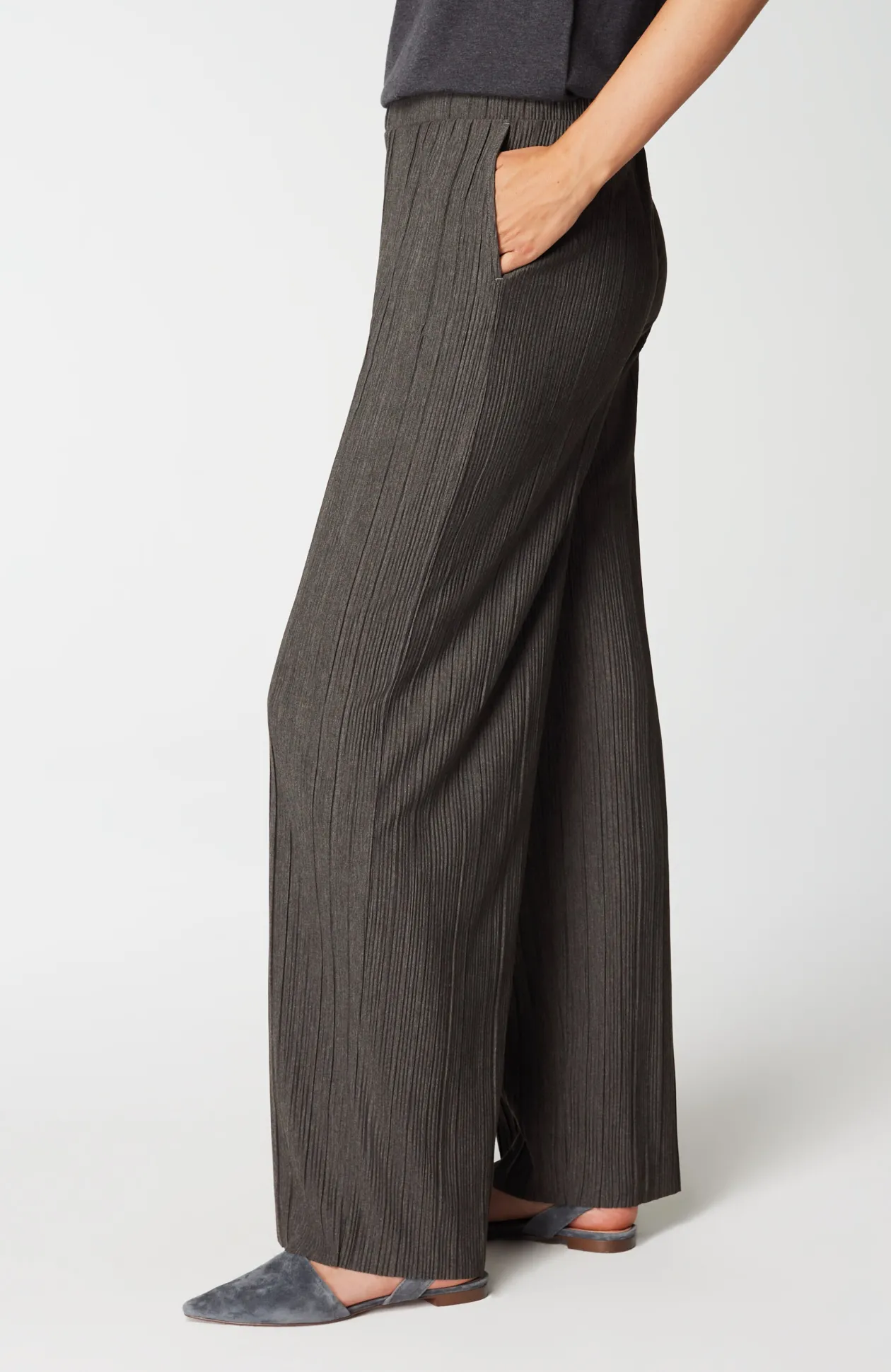 Pure Jill Pleated Wide-Leg Pants