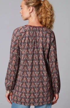 Pure Jill Printed & Embroidered Knit Tunic