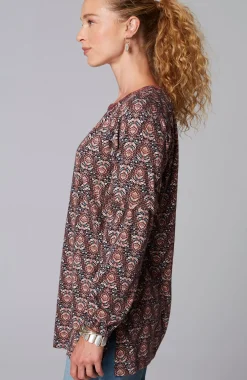 Pure Jill Printed & Embroidered Knit Tunic