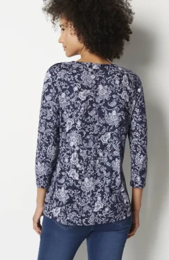 Pure Jill Printed V-Neck Tee