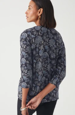 Pure Jill Printed V-Neck Tee