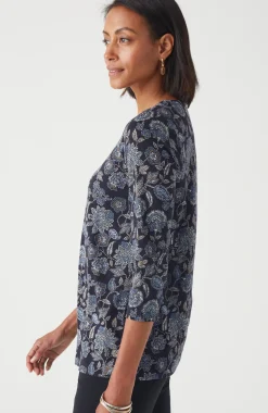 Pure Jill Printed V-Neck Tee