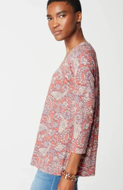 Pure Jill Printed V-Neck Tee