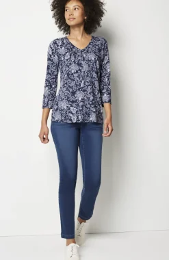 Pure Jill Printed V-Neck Tee