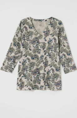 Pure Jill Printed V-Neck Tee