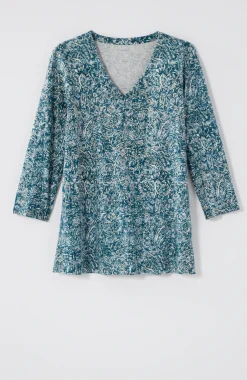 Pure Jill Printed V-Neck Tee