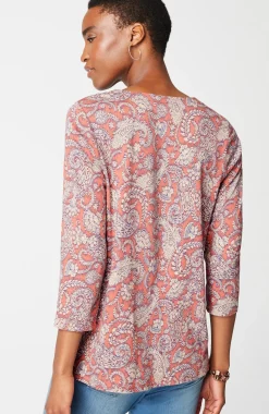 Pure Jill Printed V-Neck Tee