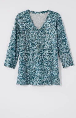 Pure Jill Printed V-Neck Tee