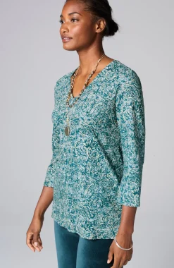 Pure Jill Printed V-Neck Tee