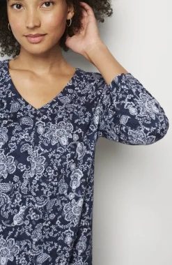 Pure Jill Printed V-Neck Tee