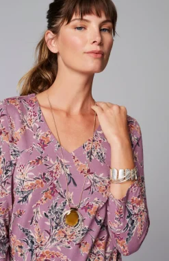 Pure Jill Printed V-Neck Tee