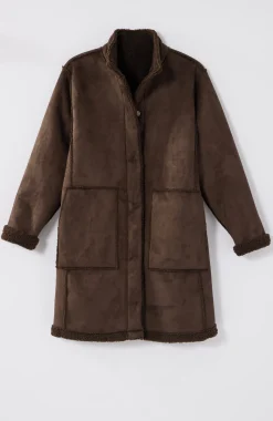 Pure Jill Reversible Long Teddy Coat