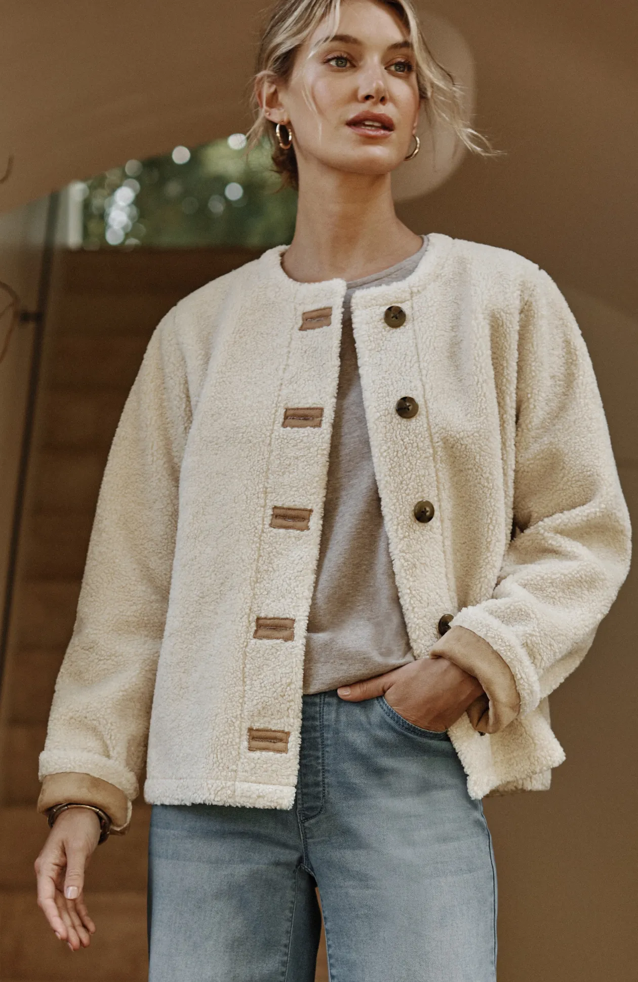 Pure Jill Reversible Teddy Jacket