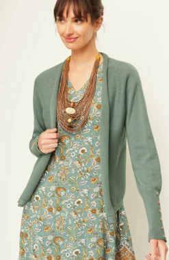 Pure Jill Ribbed Button-Cuffed Cardi