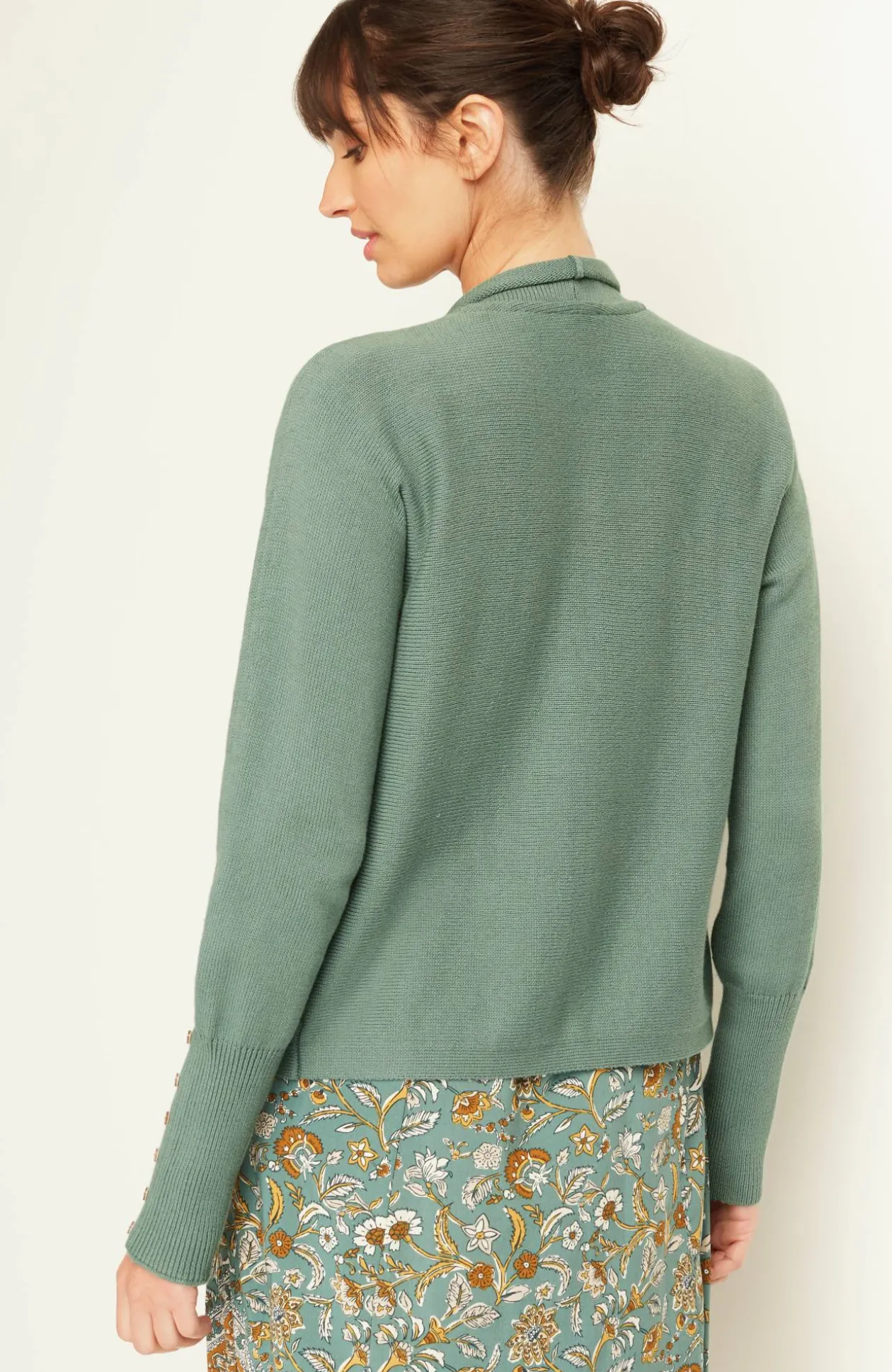 Pure Jill Ribbed Button-Cuffed Cardi