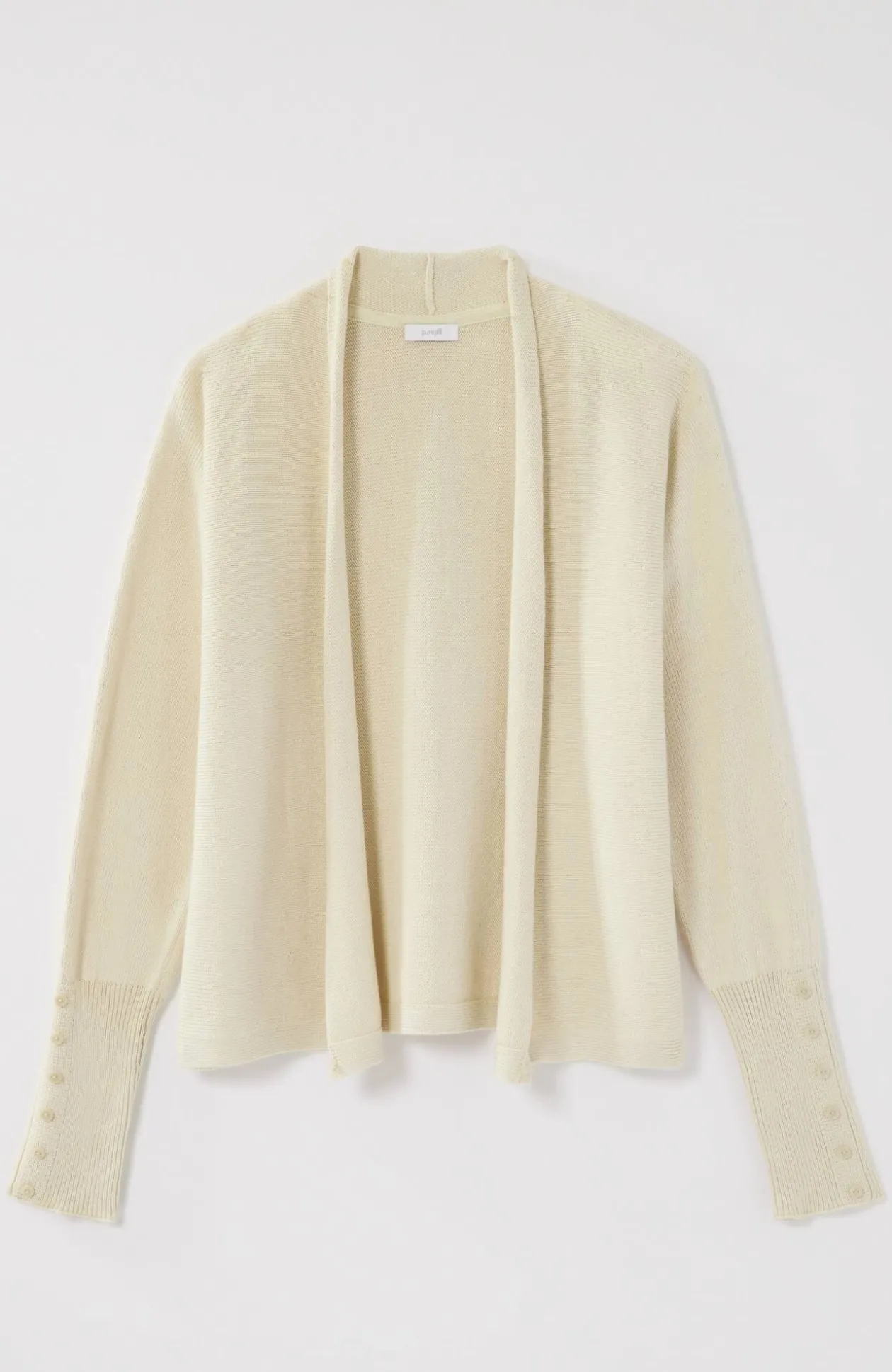 Pure Jill Ribbed Button-Cuffed Cardi