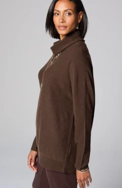 Pure Jill Scrunch-Neck Recycled-Cashmere Sweater
