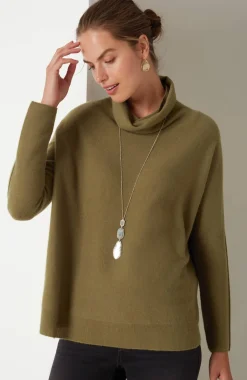 Pure Jill Scrunch-Neck Recycled-Cashmere Sweater