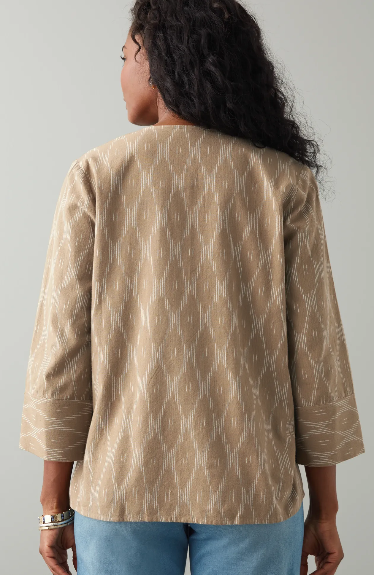 Pure Jill Single-Button Ikat Top