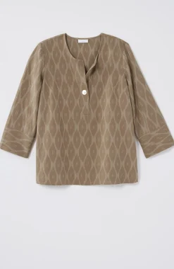 Pure Jill Single-Button Ikat Top