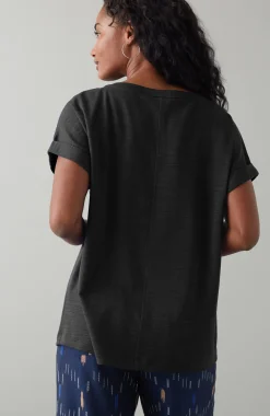 Pure Jill Slub Boat-Neck Tee