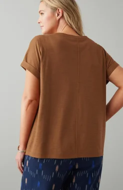 Pure Jill Slub Boat-Neck Tee