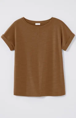 Pure Jill Slub Boat-Neck Tee