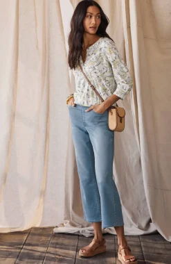 Pure Jill Soft Indigo Wide-Leg Crops