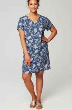 Pure Jill Soft-V-Neck T-Shirt Dress