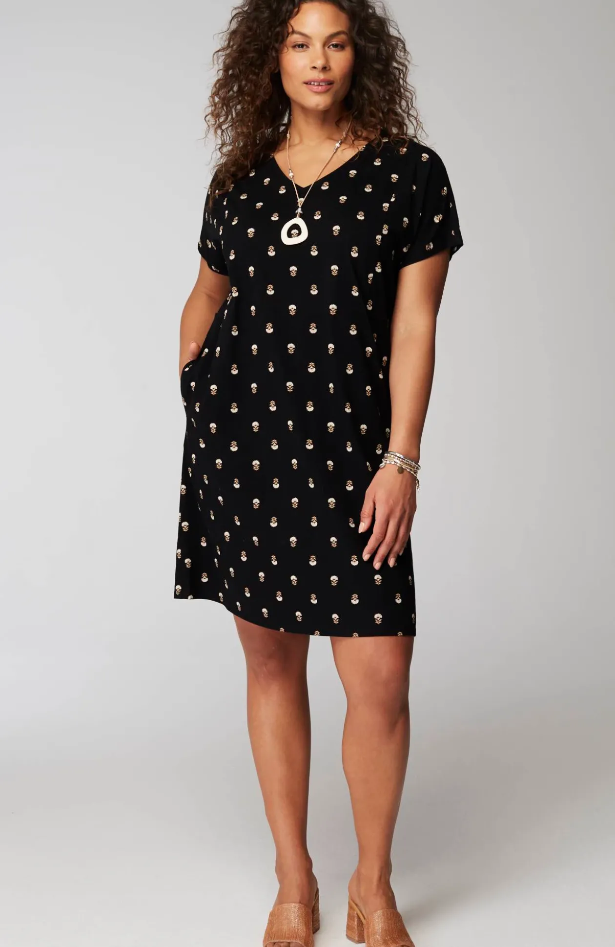 Pure Jill Soft-V-Neck T-Shirt Dress