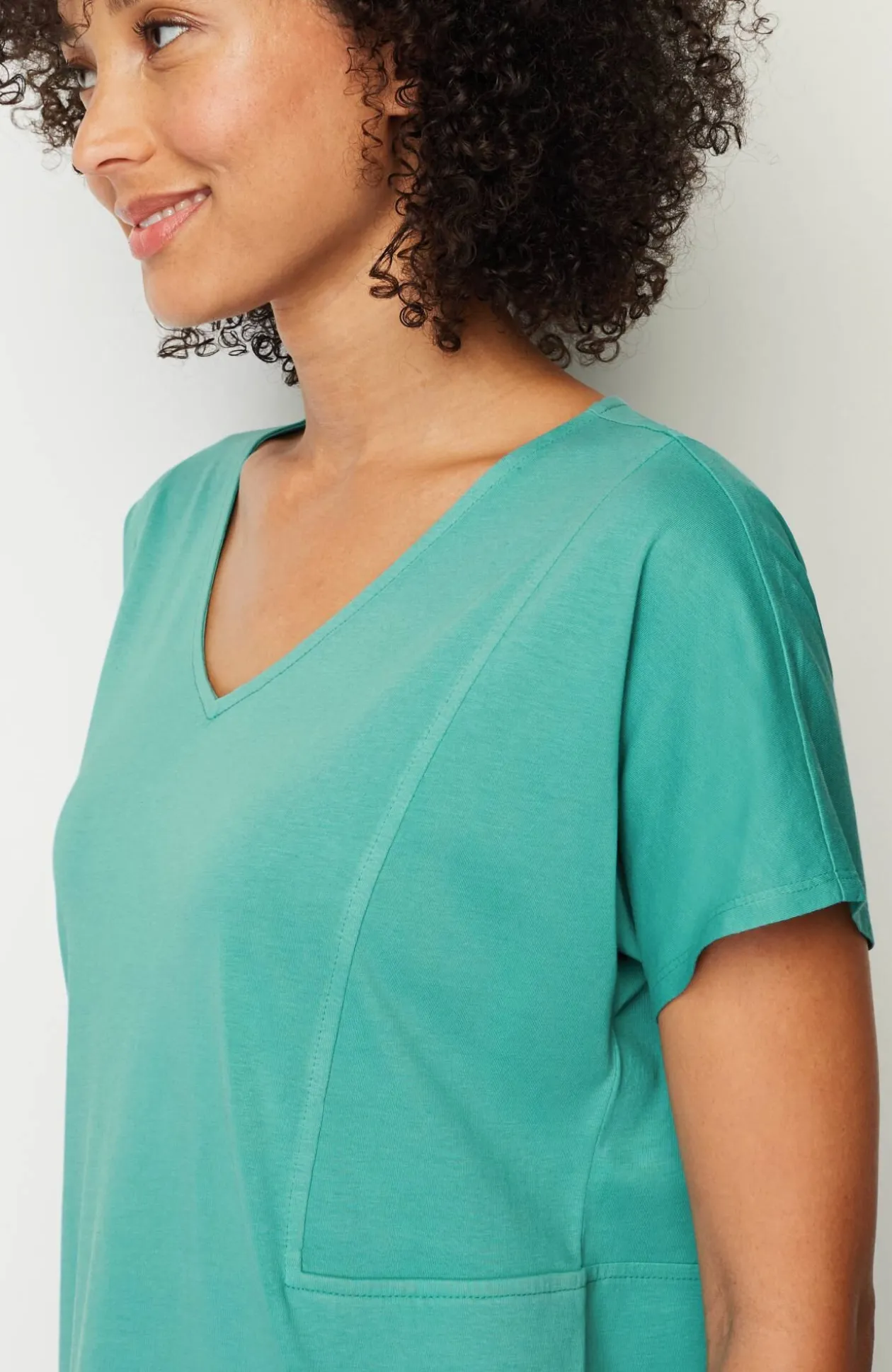 Pure Jill Soft-V-Neck T-Shirt Dress