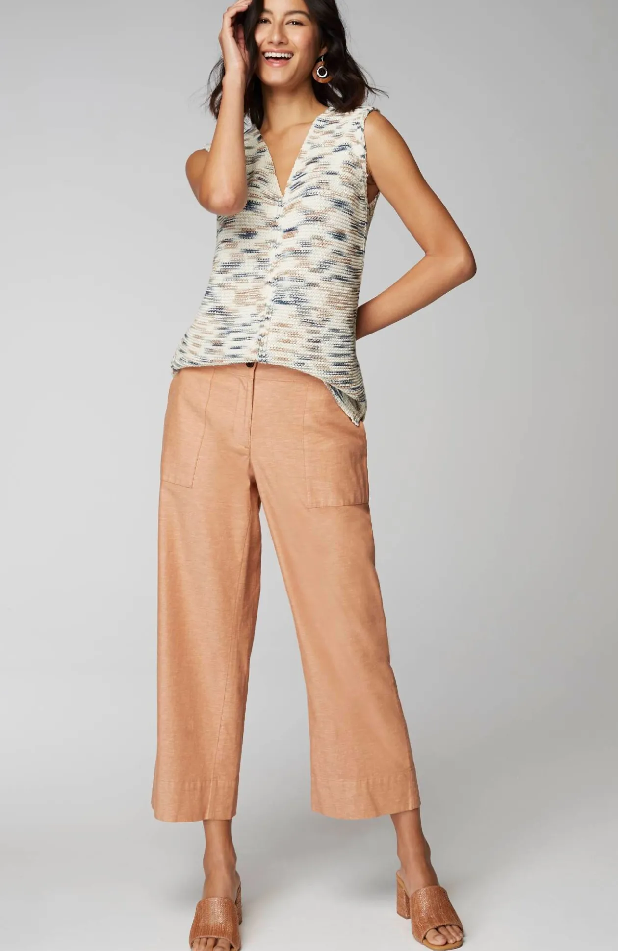 Pure Jill Space-Dye Sleeveless Sweater