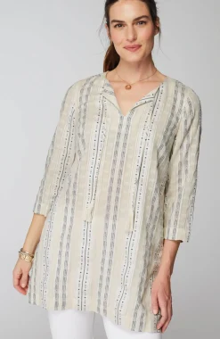 Pure Jill Split-Neck Dobby Tunic