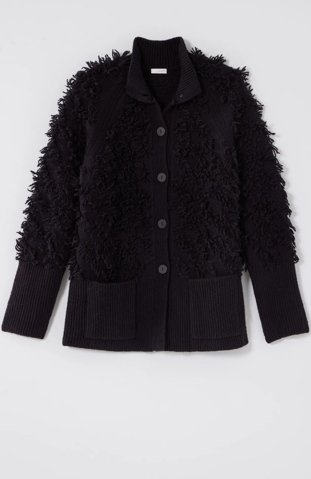 Pure Jill Textured Fringe Cardi
