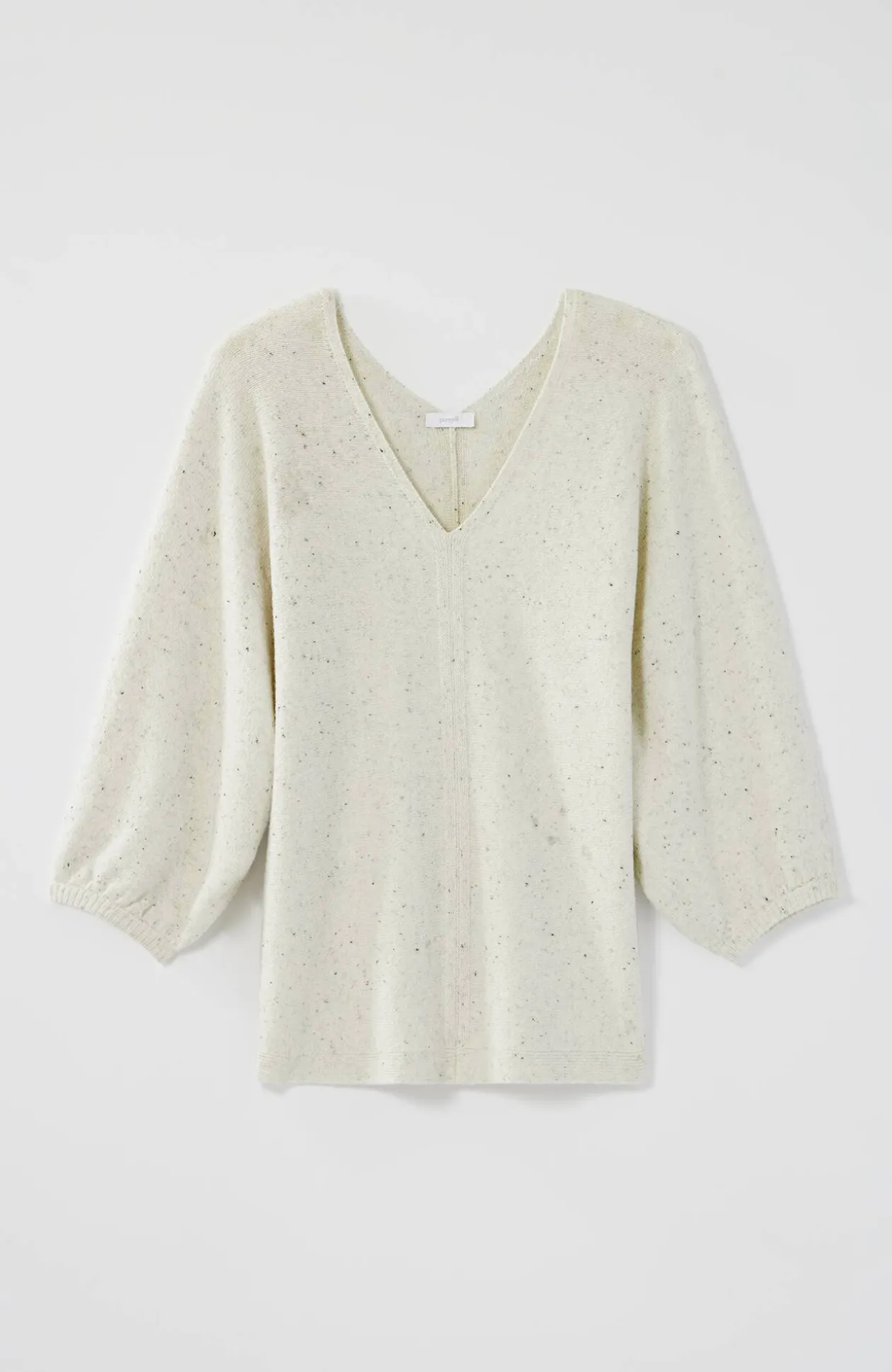Pure Jill Tweed Double-V Sweater