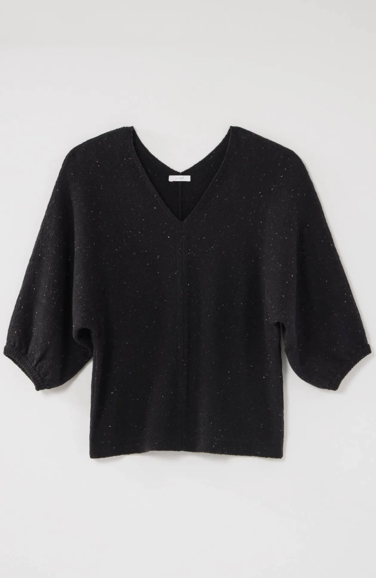 Pure Jill Tweed Double-V Sweater