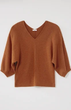 Pure Jill Tweed Double-V Sweater