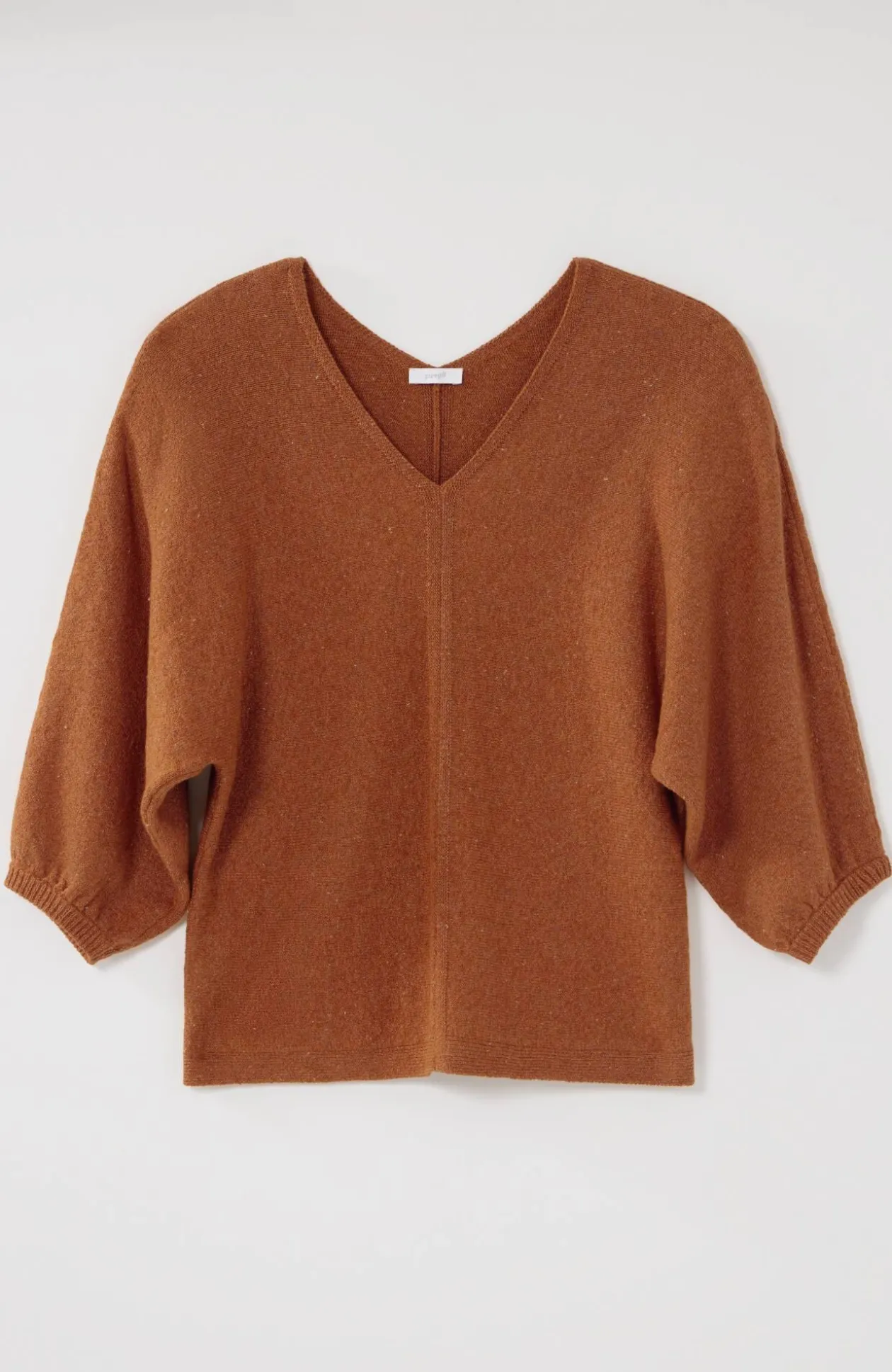 Pure Jill Tweed Double-V Sweater